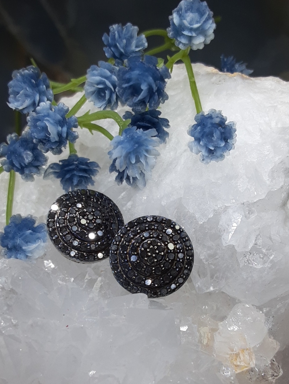 925 Genuine Black Diamond Stud Earrings. Price Is Firm. - Picture 3 of 6